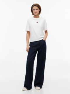 Tommy Badge Boxy Crew Neck T-Shirt — White 2