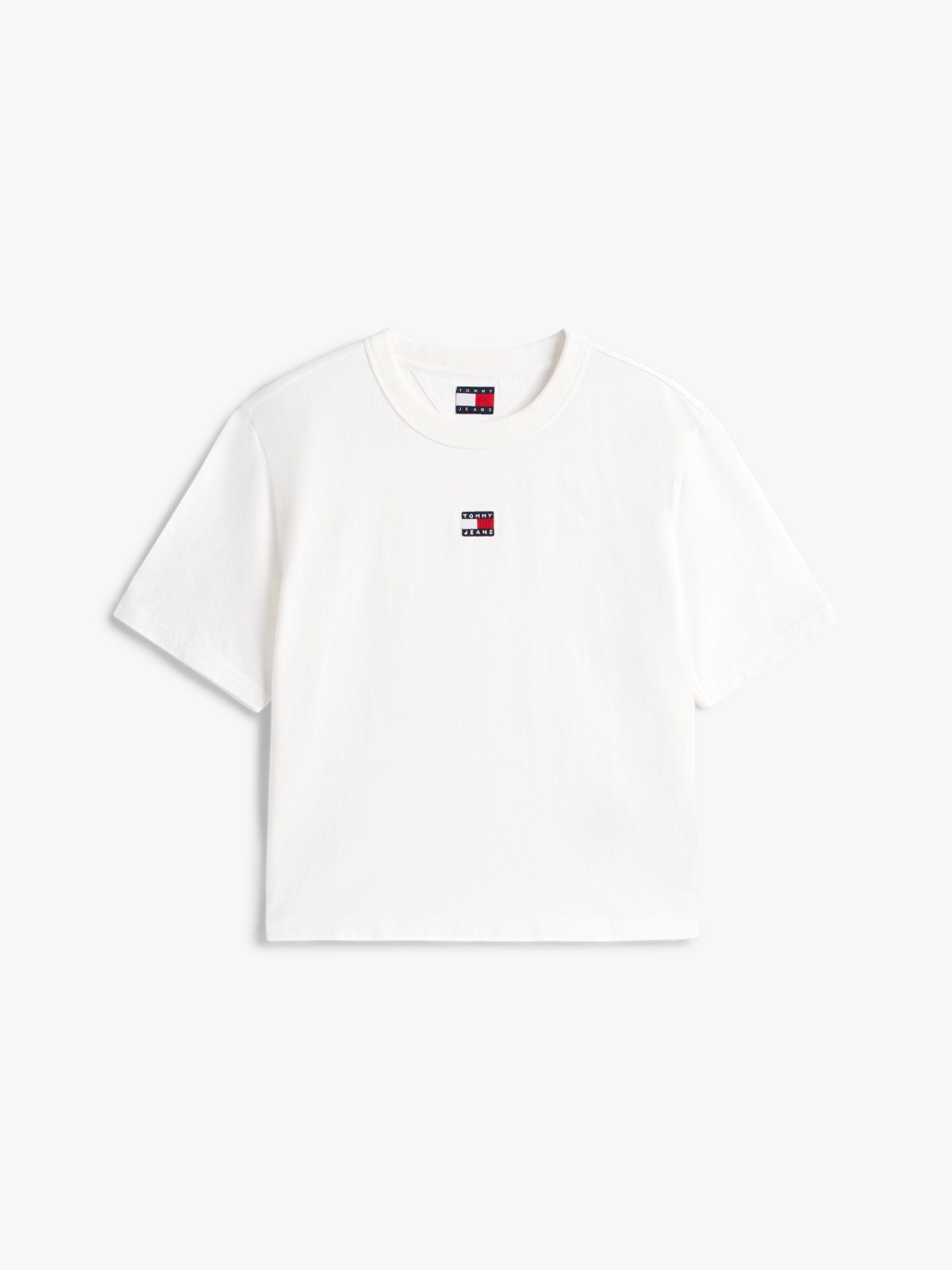 Tommy Badge Boxy Crew Neck T-Shirt — White