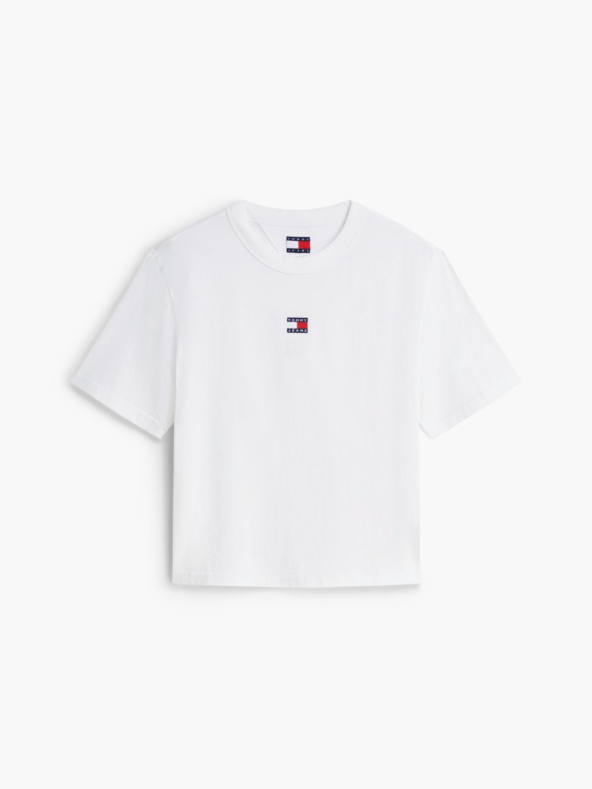 Tommy Badge Boxy Crew Neck T-Shirt — White