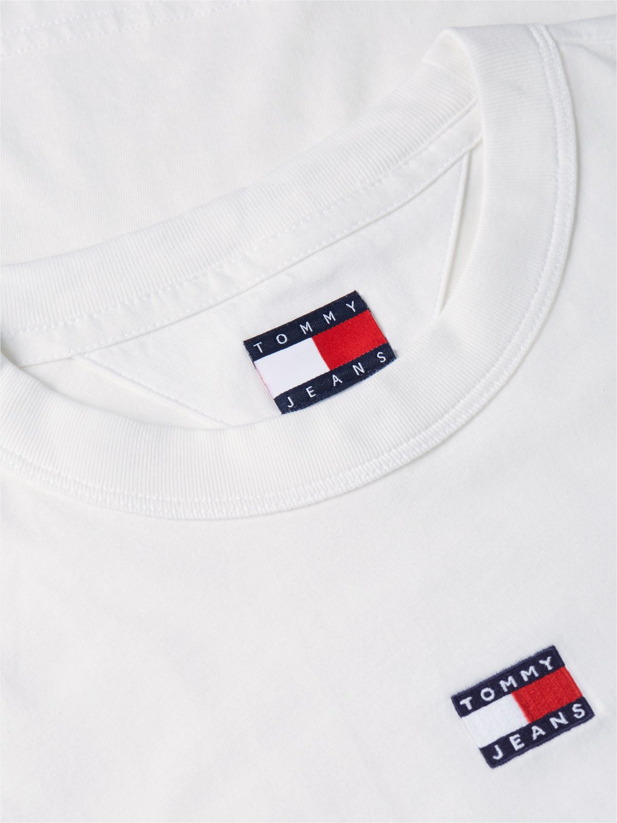 Tommy Badge Boxy Crew Neck T-Shirt — White