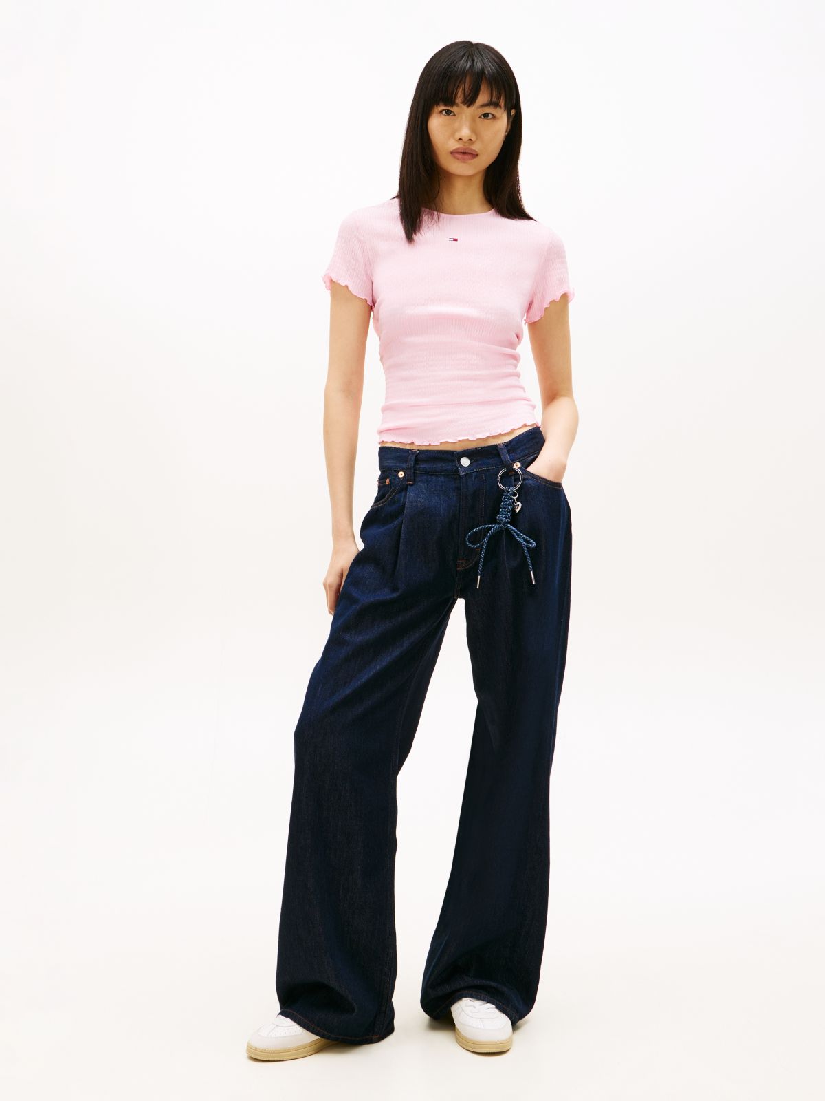 Smock Slim Seersucker T-Shirt — Pink