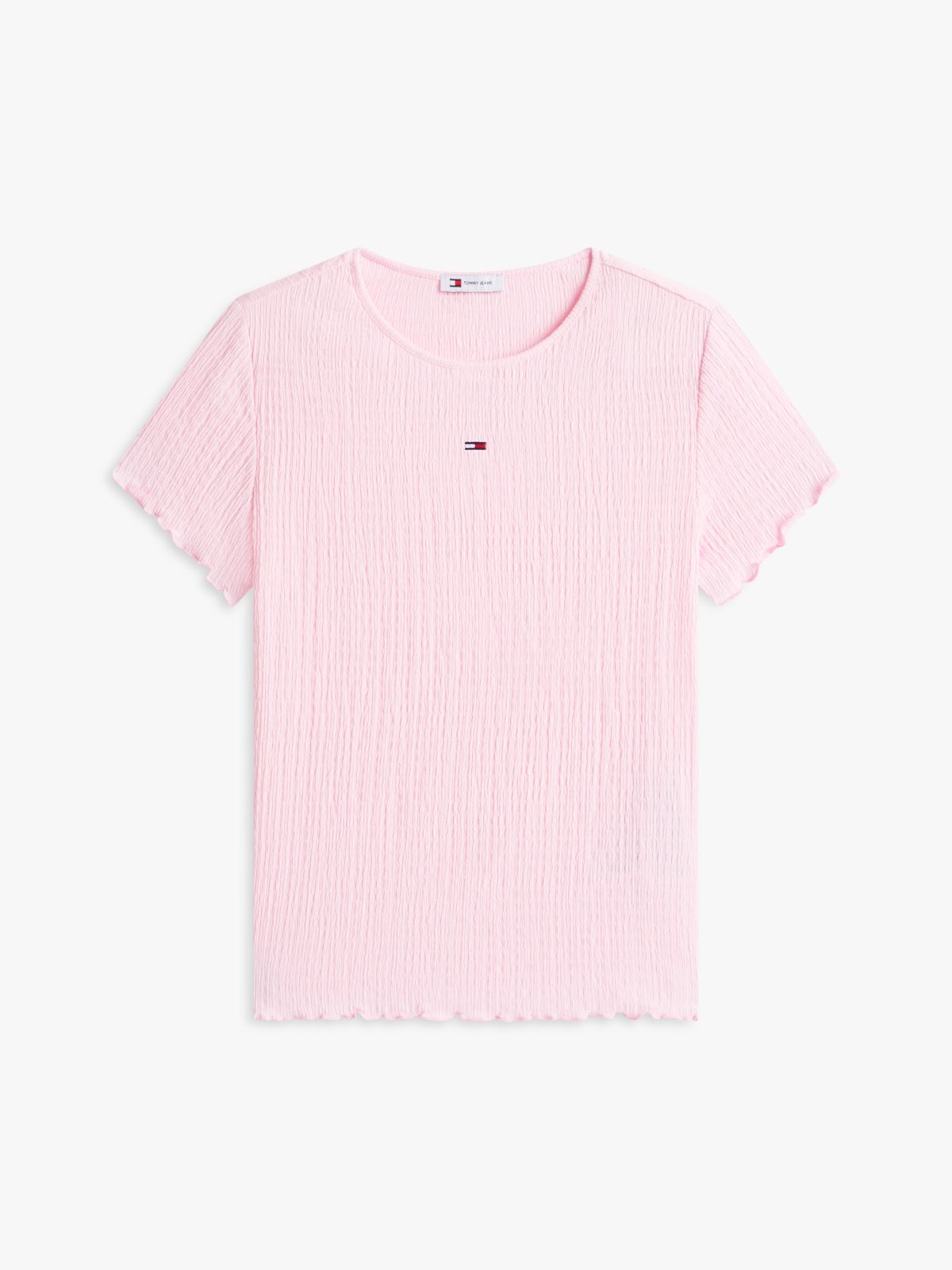 Smock Slim Seersucker T-Shirt — Pink