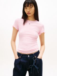 Smock Slim Seersucker T-Shirt — Pink 1