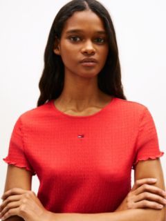 Smock Slim Seersucker T-Shirt — Red 2