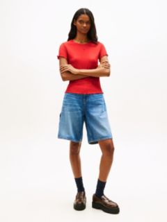Smock Slim Seersucker T-Shirt — Red 3