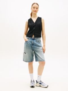 Linen Blend Waistcoat — Black 3