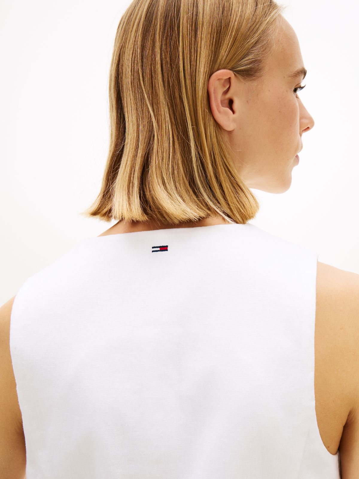 Linen Blend Waistcoat — White