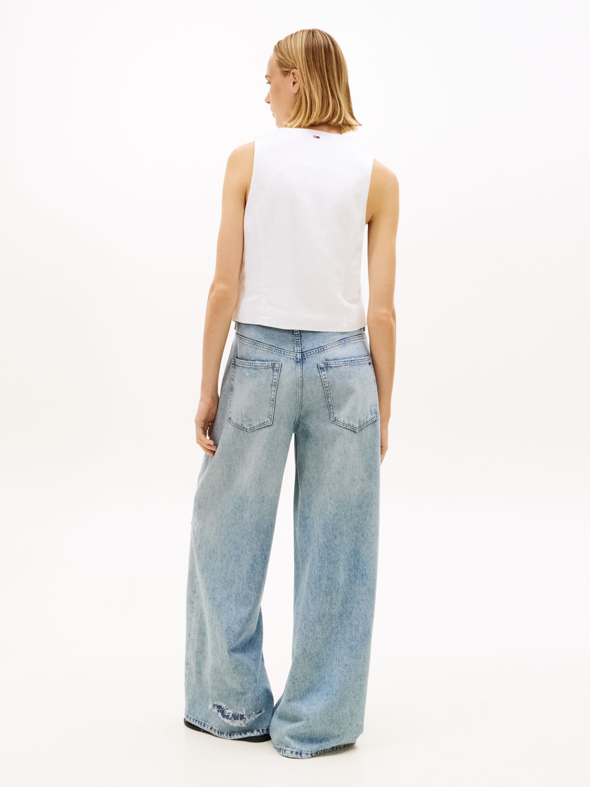 Linen Blend Waistcoat — White