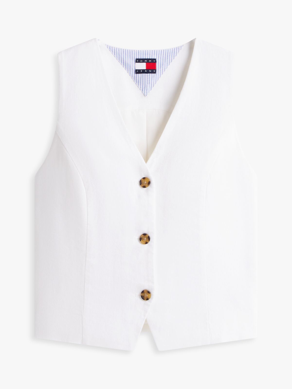 Linen Blend Waistcoat — White