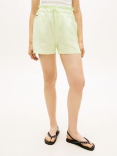 Linen Blend Five-Pocket Shorts — Green 2