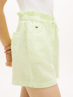 Linen Blend Five-Pocket Shorts — Green 3