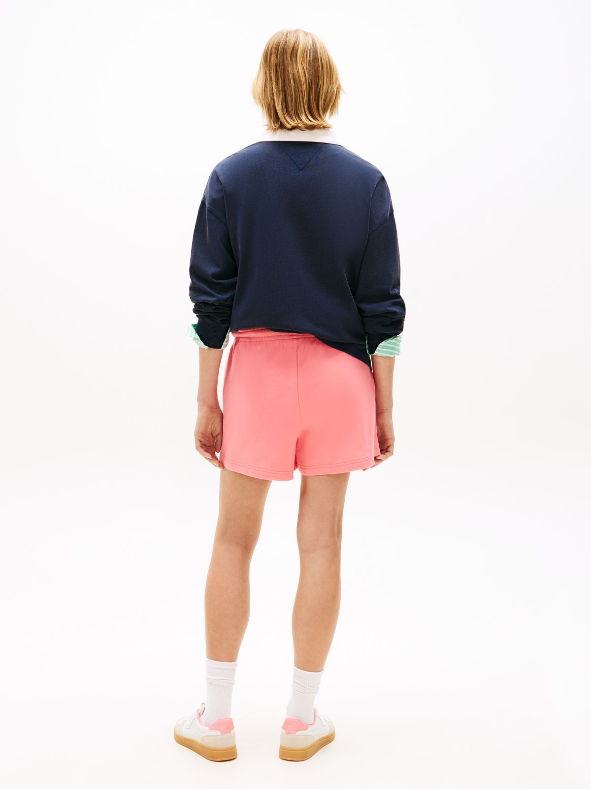 Logo Sueded Terry Relaxed Sweat Shorts — Pink