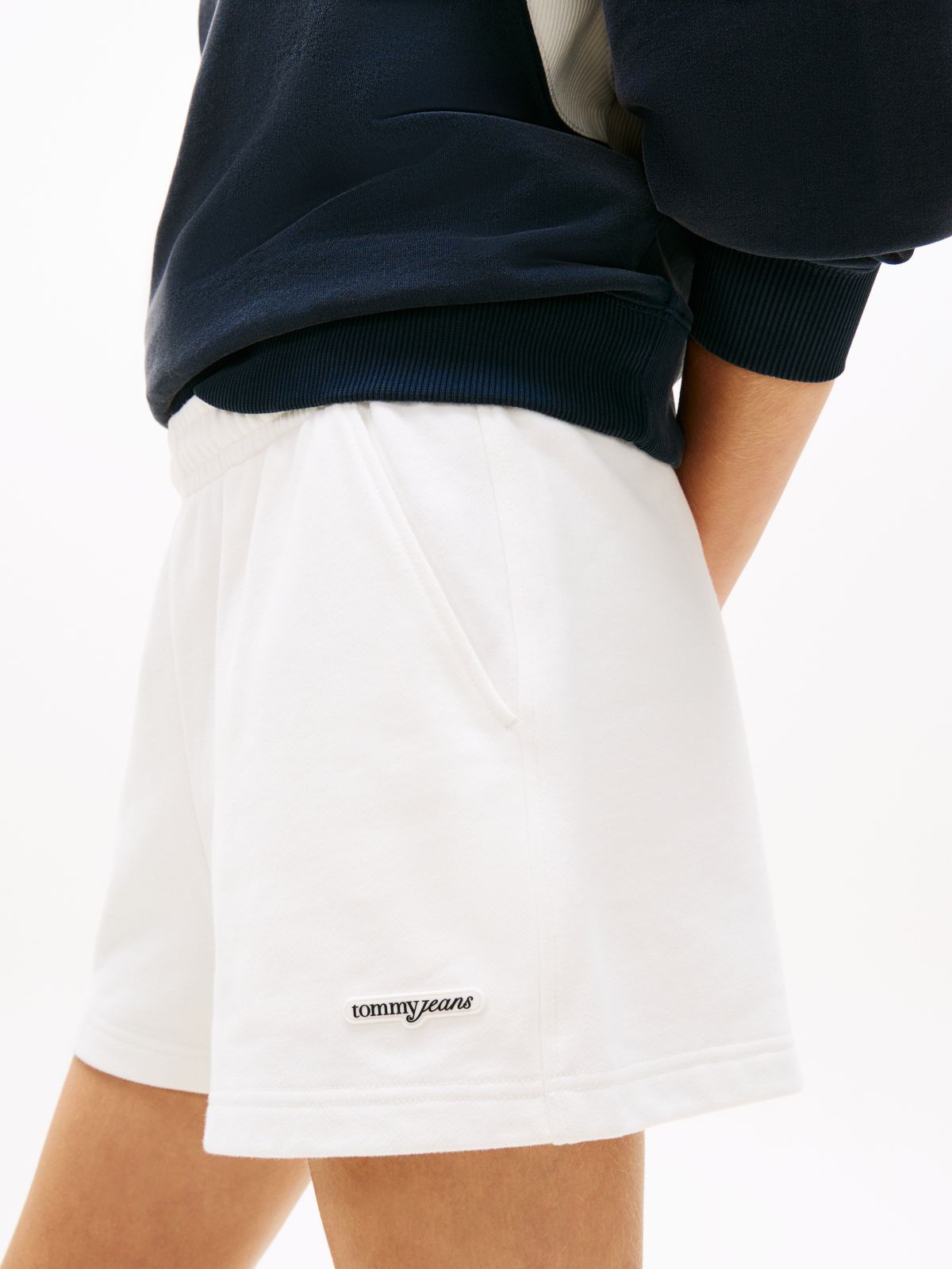 Logo Sueded Terry Relaxed Sweat Shorts — White