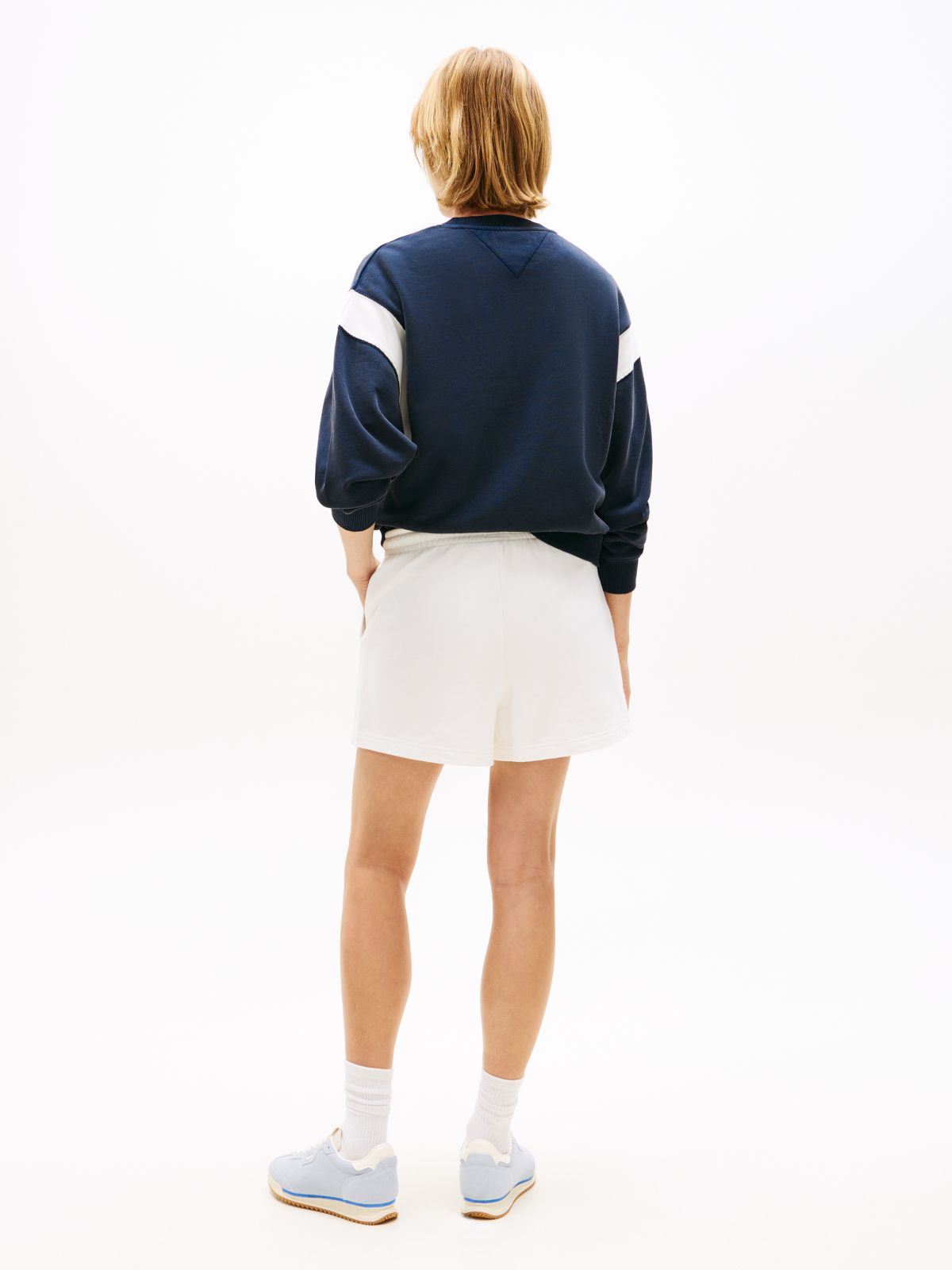 Logo Sueded Terry Relaxed Sweat Shorts — White