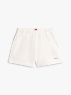 Logo Sueded Terry Relaxed Sweat Shorts — White 5