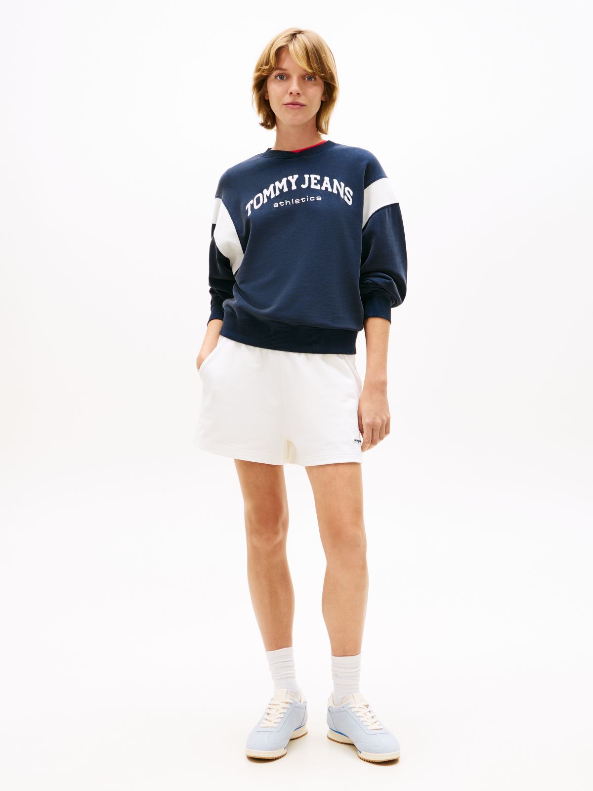 Logo Sueded Terry Relaxed Sweat Shorts — White