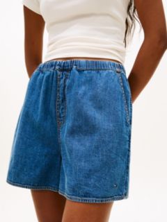 Chambray Loose Shorts — Blue 3