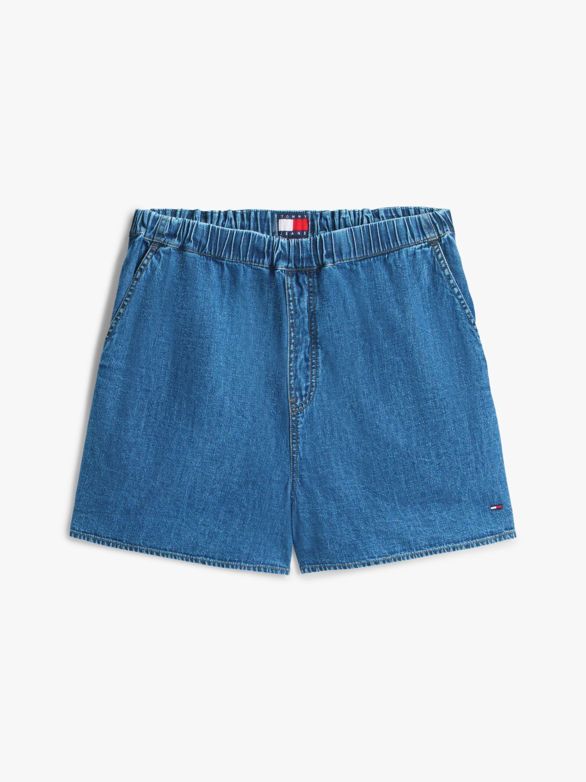 Chambray Loose Shorts — Blue