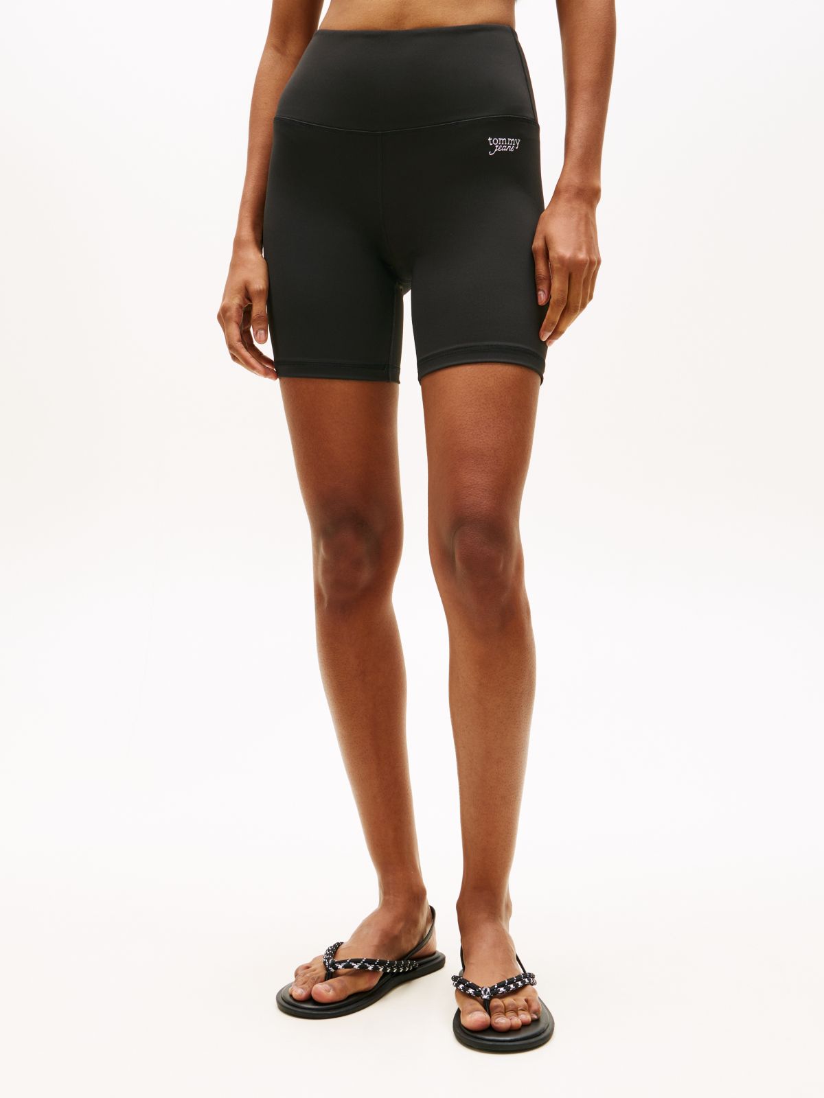 Athleisure Interlock Knit Cycle Shorts — Black