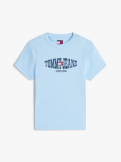 Wavy Flag Ribbed Slim T-Shirt — Blue 5