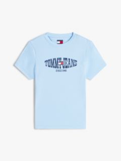 Wavy Flag Ribbed Slim T-Shirt — Blue 6