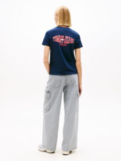 Wavy Flag Back Logo Jersey T-Shirt — Blue 4