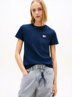 Wavy Flag Back Logo Jersey T-Shirt — Blue 1
