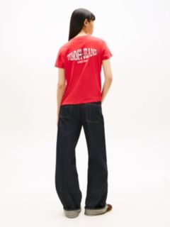 Wavy Flag Back Logo Jersey T-Shirt — Red 4
