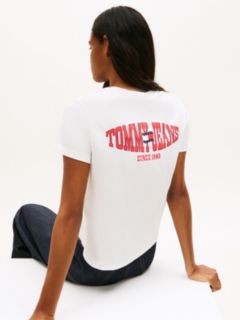 Wavy Flag Back Logo Jersey T-Shirt — White 2