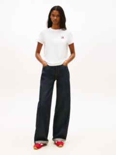 Wavy Flag Back Logo Jersey T-Shirt — White 3