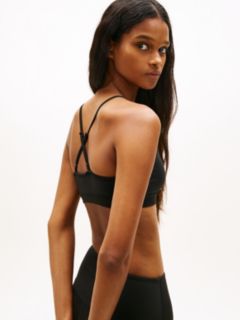 Athleisure Metal Logo Bralette Top — Black 2
