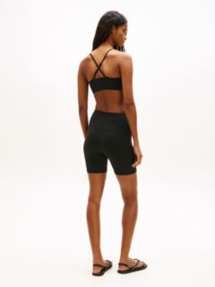 Athleisure Metal Logo Bralette Top — Black 4