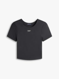 Athleisure Metal Logo Slim T-Shirt — Black 5