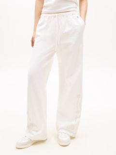 Broderie Anglaise Drawstring Trousers With Linen — White 2