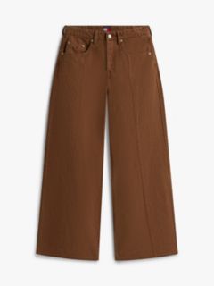 Charlie Mid Rise Loose Washed Canvas Jeans — Brown 5