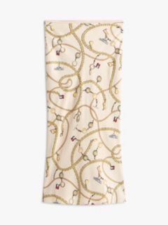 Chain Print Slim Maxi Skirt — Beige 5