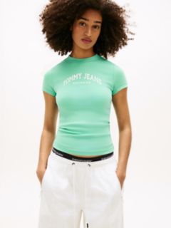 Logo Slim Crew Neck T-Shirt — Green 1