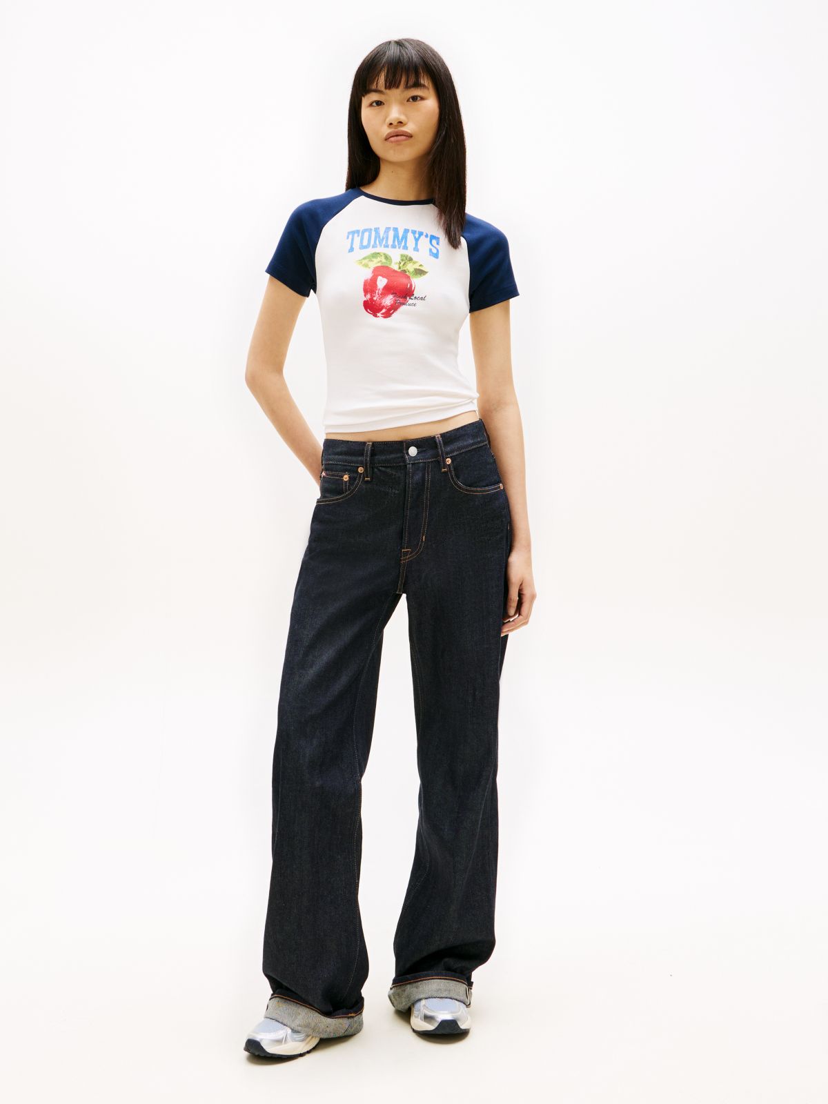 Graphic Slim Raglan T-Shirt — White