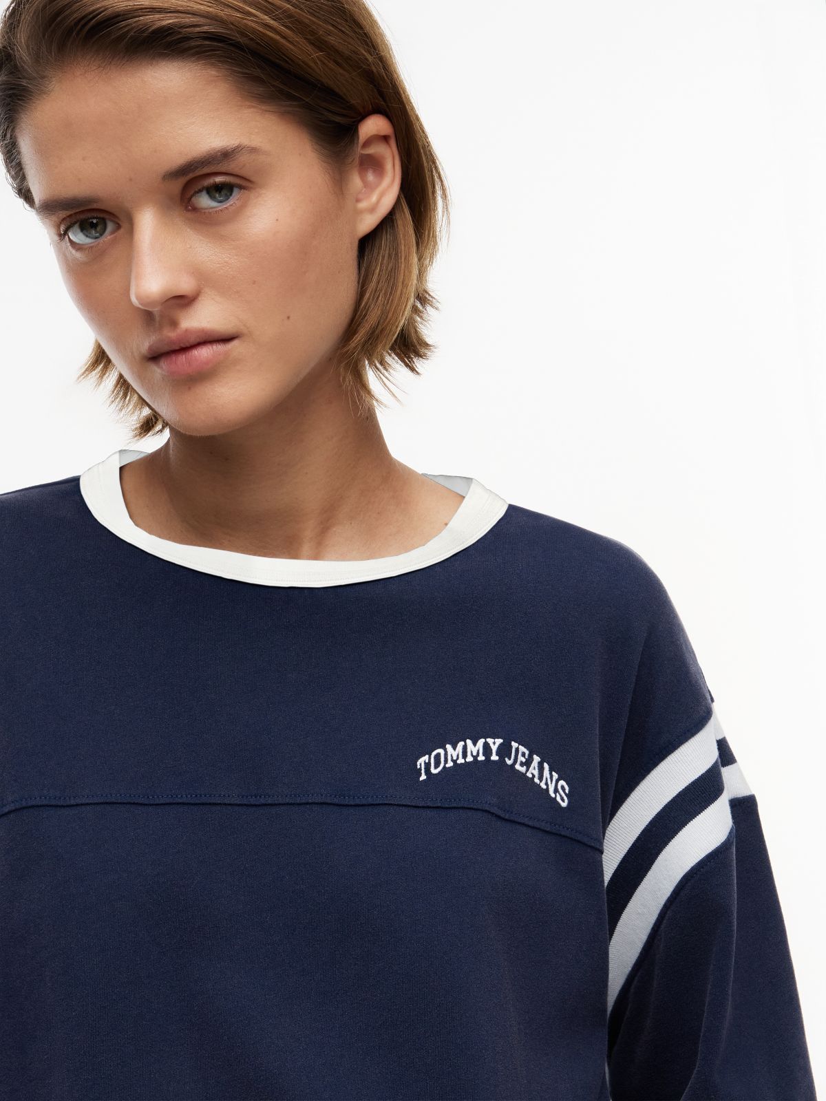 Logo Oversized Crew Neck T-Shirt — Blue