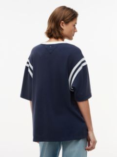 Logo Oversized Crew Neck T-Shirt — Blue 4