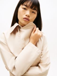 Water Repellent Relaxed Short Trench Coat — Beige 2