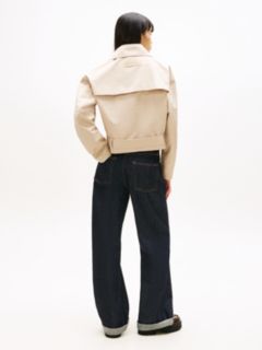 Water Repellent Relaxed Short Trench Coat — Beige 5