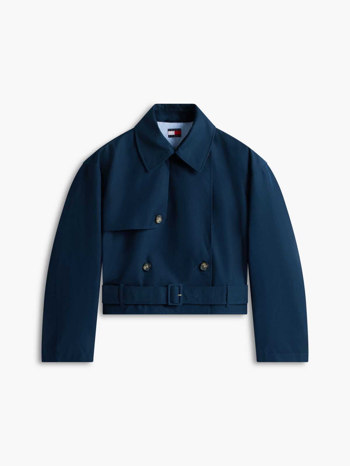 Water Repellent Relaxed Short Trench Coat — Blue