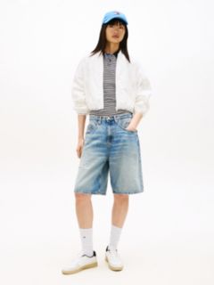 Logo Tape Water Repellent Bomber Jacket — White 3