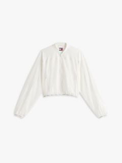 Logo Tape Water Repellent Bomber Jacket — White 5