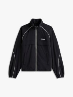 Water Repellent Piping Track Jacket — Black 5
