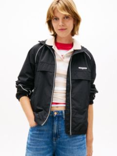 Water Repellent Piping Track Jacket — Black 1