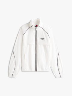 Water Repellent Piping Track Jacket — White 5