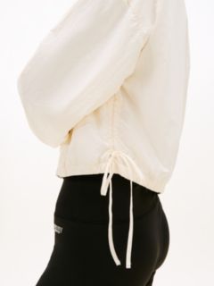 Water Repellent Tie Side Zip-Thru Jacket — White 2