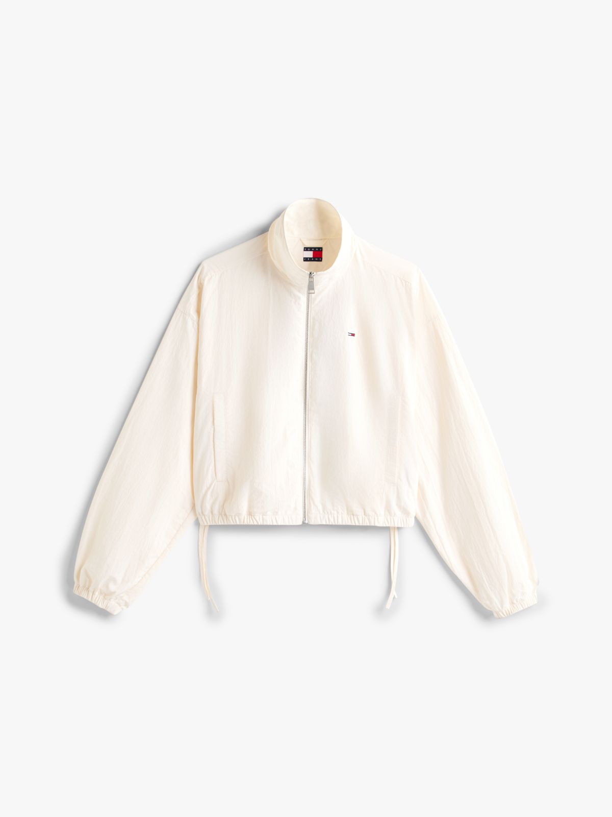 Water Repellent Tie Side Zip-Thru Jacket — White